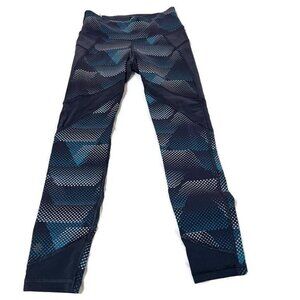 Athleta Kinetic Stealth Mesh 7/8 Tight Navy Blue Print Leggings ,XS (SALE)